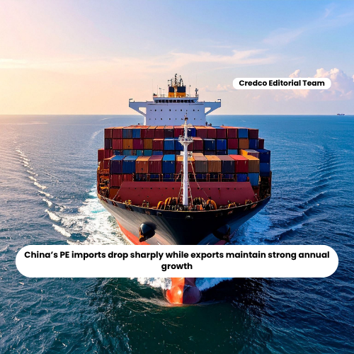 China’s PE imports drop sharply while exports maintain strong annual growth